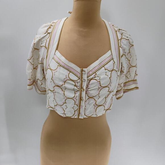 Suncoo Paris White Cropped blouse new with tags lutece blouse - Picture 12 of 15